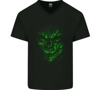 Teschi E Demoni Diavolo Satana Orrendo Mietitore Gothic Uomo scollo a V
