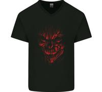 Teschi E Demoni Diavolo Satana Orrendo Mietitore Gothic Uomo scollo a V