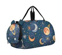 Teschi Rose Rosse Carry on Duffel Bag Ragazzi Bambino Weekender Borse Ragazze Duffle Borse per Viaggi Sport Danza Bag, stelle, lune, pianeti, blu, classico