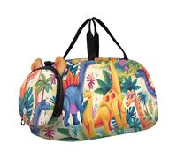 Teschi Rose Rosse Carry on Duffel Bag Ragazzi Bambino Weekender Borse Ragazze Duffle Borse per Viaggi Sport Danza Bag, dinosauri vibranti carino, classico