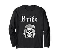 Teschio Alternativo alla Stregoneria di Nozze Goth Bride To Be Maglia a Manica