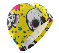 Teschio Anime Cartoon Style Halloween grande nuoto per gli uomini Capelli Corti tappi impermeabili per le donne nuoto Protezione dei capelli e Drag Riduzione gorro para nadar