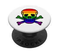Teschio arcobaleno e ossa incrociate PopSockets PopGrip Adesivo