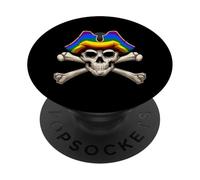 Teschio Arcobaleno Lgbtq Gay Pirate Pride PopSockets PopGrip Adesivo