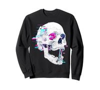Teschio Art Motivo Rock Glitch Art Grafica Uomo Donna Opera d'Arte Felpa