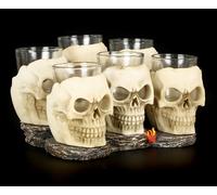 Teschio Bicchiere da Shottino - 6er Set Incl. Supporto - Fantasy Gothic Occhiali