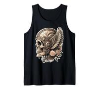 Teschio Biker Skull Casco Moto Vintage Ali Fiori Rock Canotta