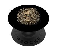 Teschio Con Funghi E Wild Botanicals Vintage Art PopSockets PopGrip Adesivo