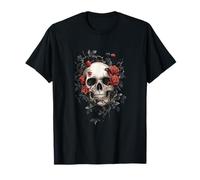 Teschio con rose rosse e spine - Gotico Maglietta