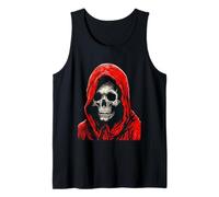 Teschio della Morte in Un Cappuccio Rosso Canotta