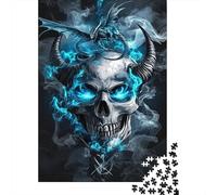 Teschio Demone Drago Puzzle 1000 Pezzi Gioco di Puzzle 1000 Pezzi Carta per Adulti Stile Fantasy Oscuro Concentrazione Relax Casa Regalo Famiglia 70x50cm/1000pcs