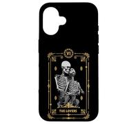 Teschio di astrologia occulta della carta dei tarocchi degli amanti Custodia per iPhone 16