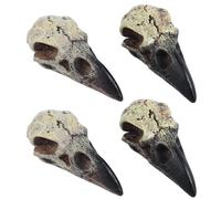 Teschio di corvo per collana di gioielli, 4 pezzi, simulazione di Halloween, figurina di corvo gotico, spaventoso, 2, 36 pollici, resina fai da te, decorazione da appendere, teschio di , deco