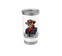 Teschio di cowboy - "Say When" Stile gotico per Halloween Bicchiere termico in acciaio inox doppia parete