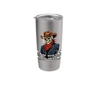 Teschio di cowboy - "Say When" Stile gotico per Halloween Bicchiere termico in acciaio inox doppia parete