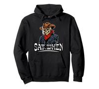 Teschio di Cowboy - Say When Stile Gotico per Halloween Felpa con Cappuccio