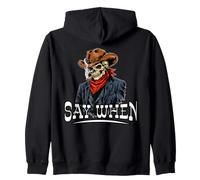 Teschio di Cowboy - Say When Stile Gotico per Halloween Felpa con Cappuccio