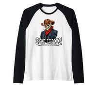 Teschio di Cowboy - Say When Stile Gotico per Halloween Maglia con Maniche Raglan