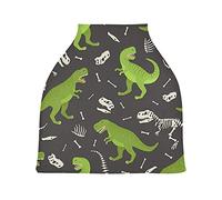 Teschio Di Dinosauri Verde Nero Auto per Bambini Passeggino Tettoia Copri Seggiolino Copertura Infermieristica per L'Allattamento Al Seno All-In-1 Morbido Traspirante Elastica Tettuccio