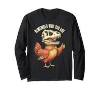 Teschio di Dinosauro di Pollo Ricorda Chi Sei Paleontologia Maglia a Manica