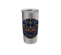 Teschio di falena con testa di morte, elegante, gotico, Halloween Bicchiere termico in acciaio inox doppia parete