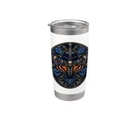 Teschio di falena con testa di morte, elegante, gotico, Halloween Bicchiere termico in acciaio inox doppia parete