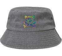 Teschio di Gatto Pirata E Tibie Incrociate Unisex Cotone Bucket Hat Confortevole Secchio Cappelli Casual Cappello da Pescatore per All'Aperto Spiaggia Estate