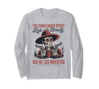 Teschio di Gunslinger Occidentale Ride Into Eternity Maglia a Manica