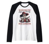 Teschio di Gunslinger Occidentale Ride Into Eternity Maglia con Maniche Raglan