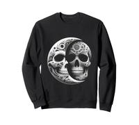 Teschio di Luna Crescente - Teschio di Zucchero Celeste Gotico Felpa