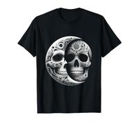 Teschio di Luna Crescente - Teschio di Zucchero Celeste Gotico Maglietta