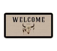 Teschio Di Mucca Azteca Occidentale Zerbino Ingresso Funny Tappetino Antiscivolo Antiscivolo Tappeto Bagno Per Porte Esterne Ingresso Casa 40 X 60Cm