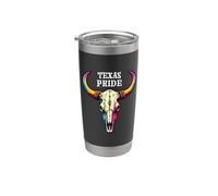 Teschio di mucca occidentale arcobaleno per il mese del gay pride del Texas Bicchiere termico in acciaio inox doppia parete