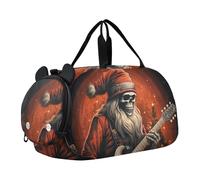 Teschio Di Natale Santa Borsa Sportiva da Nuoto e Palestra con Scomparto per Scarpe Borsa da Viaggio per Il Fine Settimana Borsone per Ragazzi