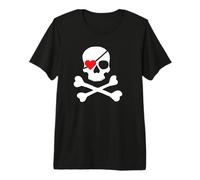 Teschio di San Valentino Pirata Maglietta Premium