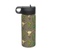 Teschio di Toro e Carino Cactus Stampa Viaggio 18oz Sport Bollitore Isolato Bottiglia di Acqua Bollitore In Acciaio Inox Bollitore Tazza Portatile