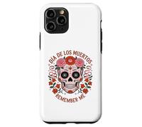 TESCHIO DI ZUCCHERO CON FIORI LOS MUERTOS REMEMBER ME MEXICO DAY Custodia per iPhone 11 Pro