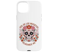 TESCHIO DI ZUCCHERO CON FIORI LOS MUERTOS REMEMBER ME MEXICO DAY Custodia per iPhone 15 Plus