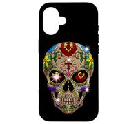 Teschio di zucchero Day Of The Dead Cool Bone Head Skulls, idea regalo Custodia per iPhone 16