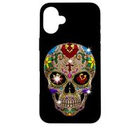Teschio di zucchero Day Of The Dead Cool Bone Head Skulls, idea regalo Custodia per iPhone 16 Plus