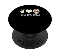 Teschio di zucchero messicano Calavera divertente pace amore teschi PopSockets PopGrip Adesivo