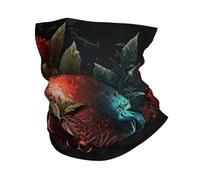 Teschio E Fiore di Rosa Rossa Morte Oscura Unisex Passamontagna Antivento Headwrap Multiuso Scaldacollo per Ciclismo Sports Motocicletta