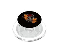Teschio, farfalla monarca, calabrone e fiore rosso higan PopSockets PopGrip per MagSafe