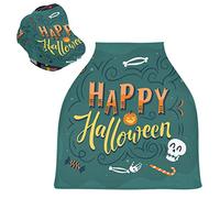 Teschio Felice Di Arte Di Halloween Passeggino Tettoia Copri Seggiolino Copertura Infermieristica Auto per Bambini per L'Allattamento Al Seno Morbido Traspirante Elastica Tettuccio