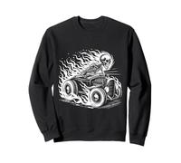 Teschio fiammeggiante che guida un '32 Hot Rod Gothic Emo estetica Felpa