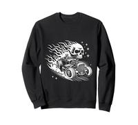 Teschio fiammeggiante che guida un '32 Hot Rod Gothic Emo estetica Felpa