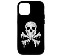 Teschio gocciolante ossa incrociate scheletro Jolly Roger Flag Horror Custodia per iPhone 12/12 Pro