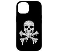 Teschio gocciolante ossa incrociate scheletro Jolly Roger Flag Horror Custodia per iPhone 14