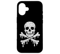 Teschio gocciolante ossa incrociate scheletro Jolly Roger Flag Horror Custodia per iPhone 16