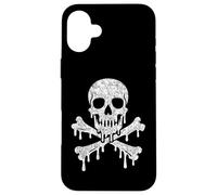 Teschio gocciolante ossa incrociate scheletro Jolly Roger Flag Horror Custodia per iPhone 16 Plus